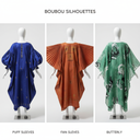 Guide des coupes boubou femme vue de dos : manches bouffantes, éventail et papillon