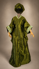 Boubou Delali vert olive en shantung