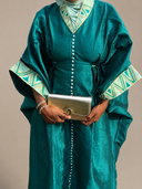 Boubou Delali turquoise en shantung