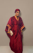 Boubou Delali rouge bordeaux en shantung