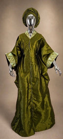 Boubou Delali vert olive en shantung