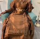 Robe africaine Boubou femme "Aicha" Bronze en shantung — tenue africaine BouBouQueens