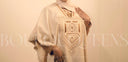 Robe africaine Boubou femme "Bella" Crème en lin glacé — tenue africaine BouBouQueens