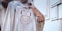 Robe africaine Boubou femme "Bella" Crème en lin glacé — tenue africaine BouBouQueens