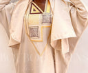 Robe africaine Boubou femme "Diena" Beige en lin glacé — tenue africaine BouBouQueens