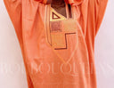 Robe africaine Boubou femme "Diena" Orange clair en lin glacé — tenue africaine BouBouQueens
