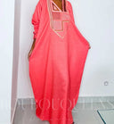 Robe africaine Boubou femme "Diena" Rose en lin glacé — tenue africaine BouBouQueens