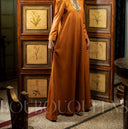 Robe africaine Boubou femme "Inaré" Caramel en organza — tenue africaine BouBouQueens