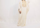 Robe africaine Boubou femme "Keinya" Beige en lin glacé — tenue africaine BouBouQueens