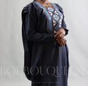 Robe africaine Boubou femme "Keinya" Bleu Marine en lin glacé — tenue africaine BouBouQueens