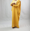 Robe africaine Boubou femme "Keinya" Jaune en lin glacé — tenue africaine BouBouQueens