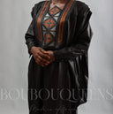 Robe africaine Boubou femme "Keinya" Noir en lin glacé — tenue africaine BouBouQueens