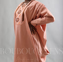 Robe africaine Boubou femme "Keinya" Nude en lin glacé — tenue africaine BouBouQueens