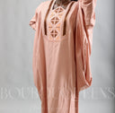 Robe africaine Boubou femme "Keinya" Nude en lin glacé — tenue africaine BouBouQueens