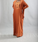 Robe africaine Boubou femme "Keinya" Orange en lin glacé — tenue africaine BouBouQueens