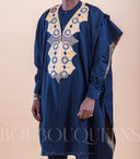 Grand Bazin Brodé Homme Alkali — vue détail broderies bazin riche BouBouQueens