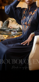 Boubou Nantio bleu marine — robe africaine BouBouQueens